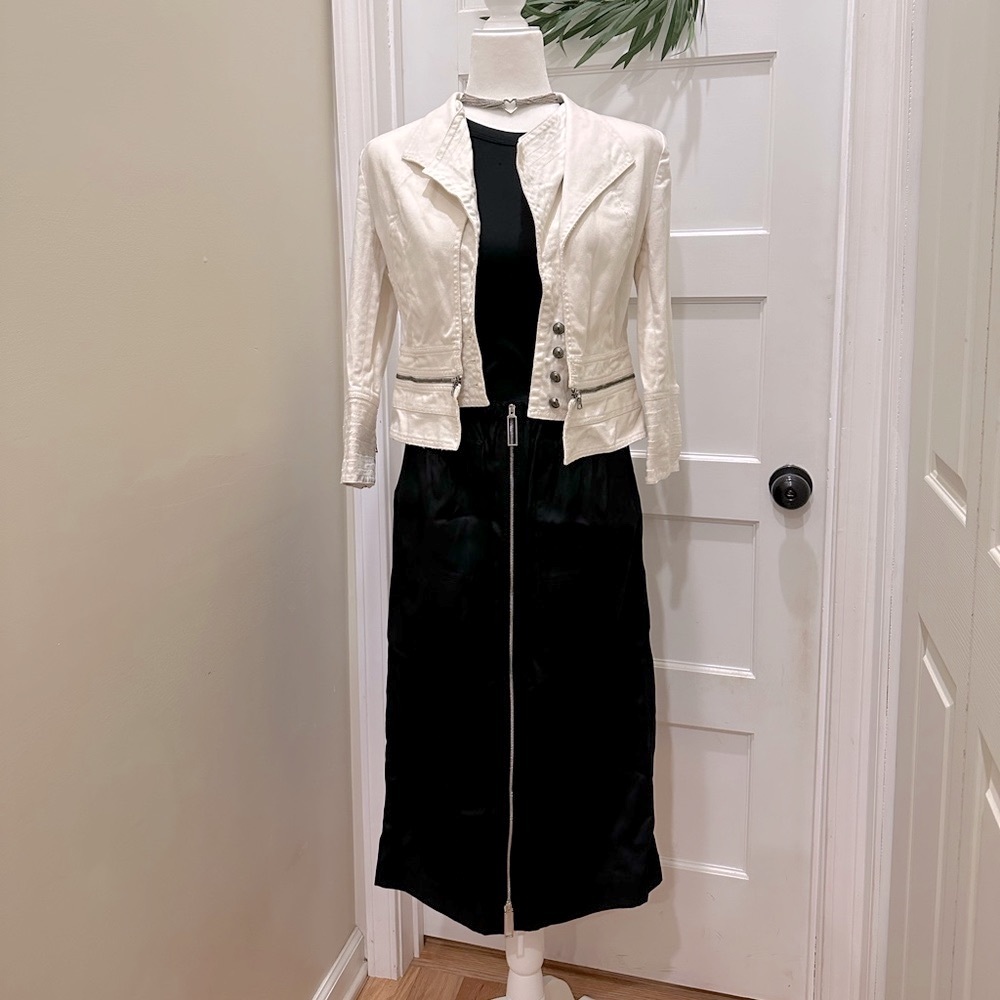 Celine Aline Midi Skirt Double Zipper